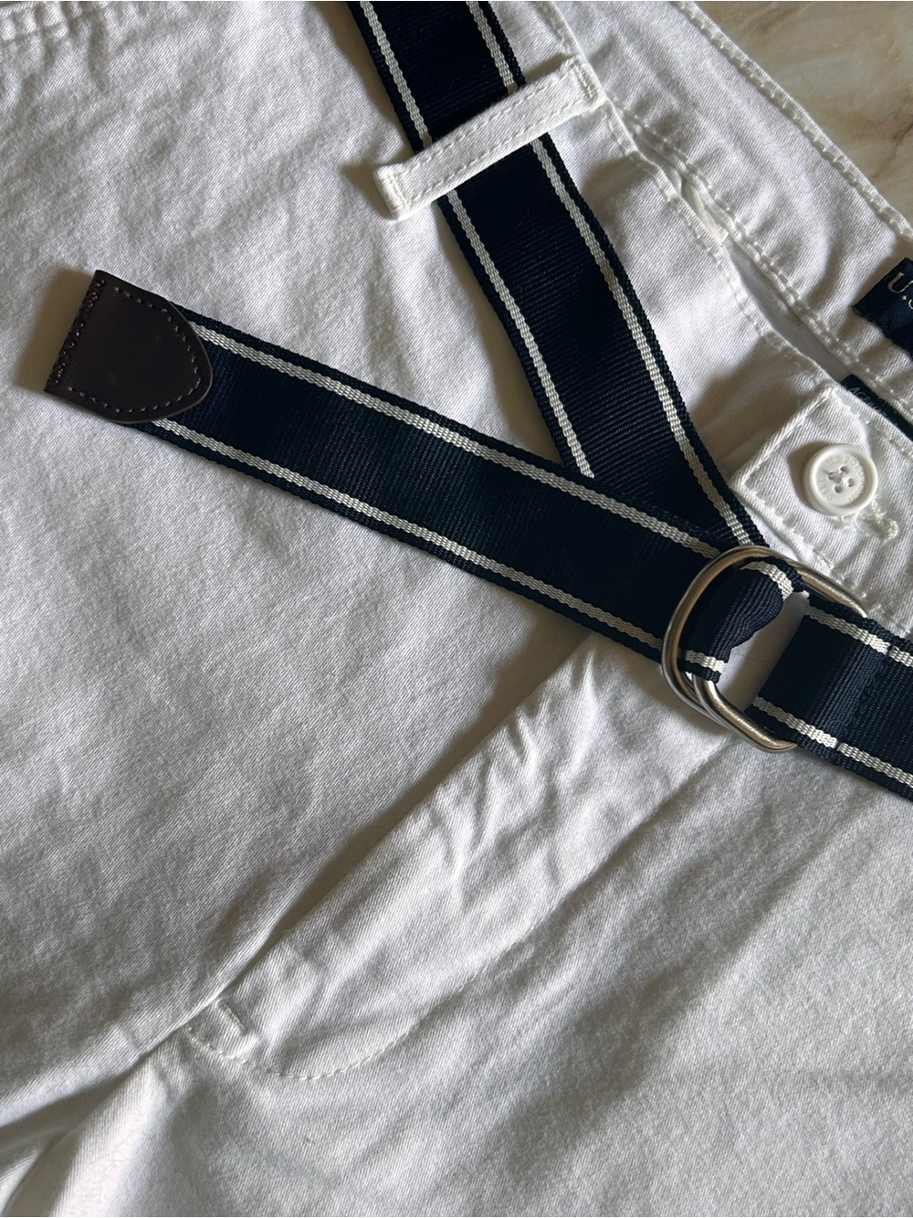 U.S. Polo Assn. Old Money Preppy Stretch Hartford 10” Chino Shorts Sz W36 White